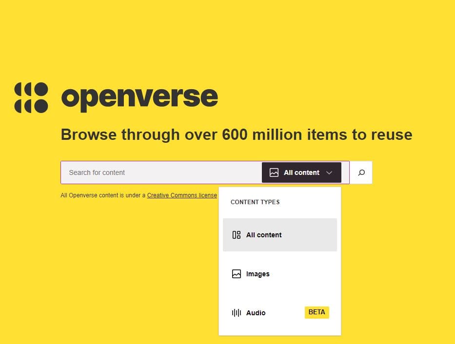 Openverse Creative Commons Search