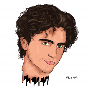 Cartoon Art - Timothée Chalamet