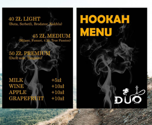 hookah menu 