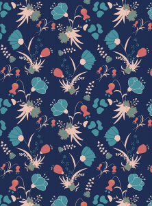 night time in spring - floral pattern