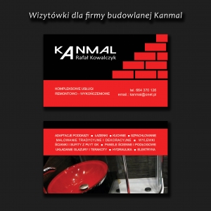 Wizytówki dla firmy budowlanej Kanmal