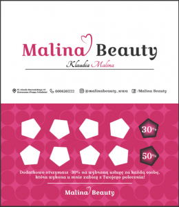 Wizytówka \"Malina Beauty\"