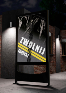 Plakatu dot. bezpieczeństwa na drodze