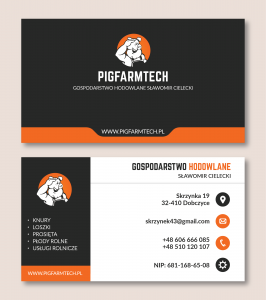 Logo i wizytówki dla firmy PigFarmTech